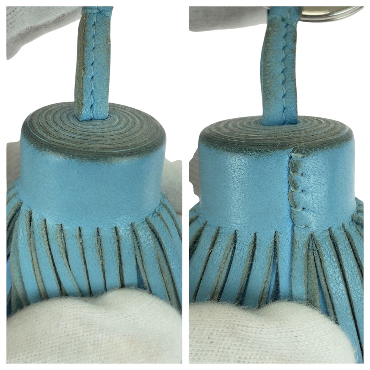 21380
HERMES エルメス カルメン ライトブルー シルバー金具 アニョーミロ キーホルダー チャーム レディース ABP21