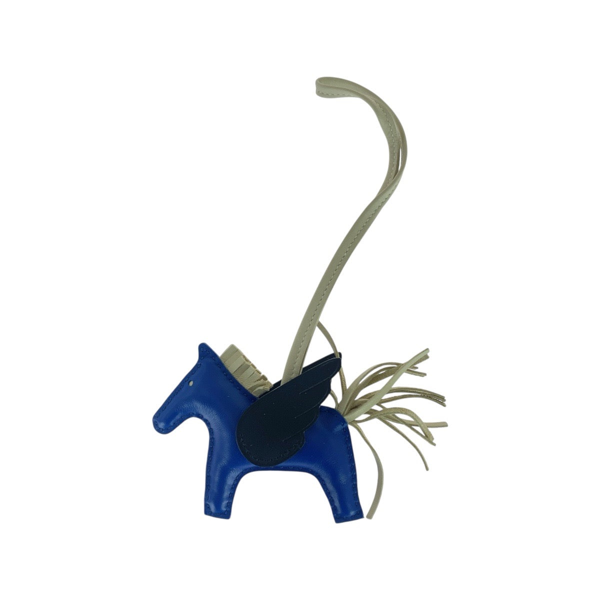 21382
HERMES エルメス ロデオ ペガサスPM ブルー ブラック ホワイト アニョーミロ / スイフト キーホルダー バッグチャーム U刻印 レディース A80