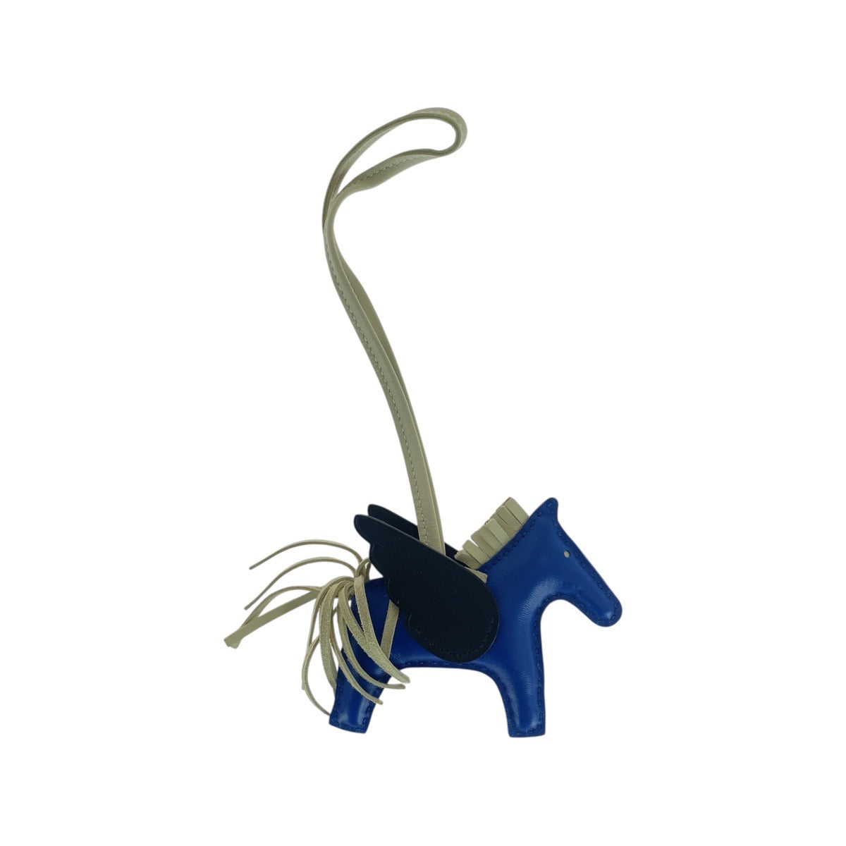 21382
HERMES エルメス ロデオ ペガサスPM ブルー ブラック ホワイト アニョーミロ / スイフト キーホルダー バッグチャーム U刻印 レディース A80