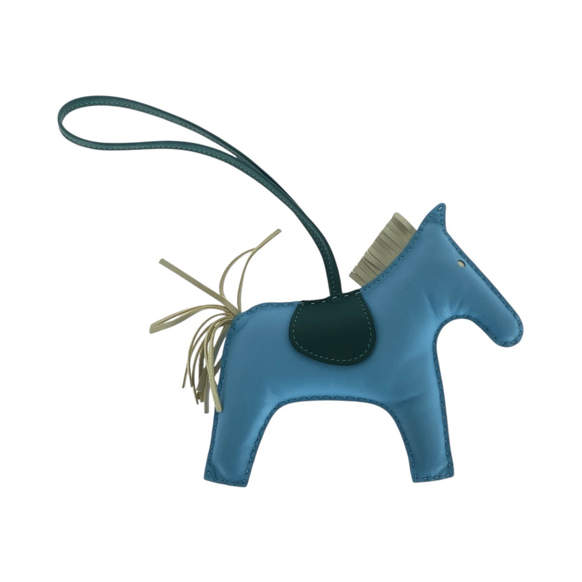 21383
HERMES エルメス ロデオ ペガサス GM ライトブルー グリーン ホワイト アニョーミロ / スイフト キーホルダー バッグチャーム レディース A60