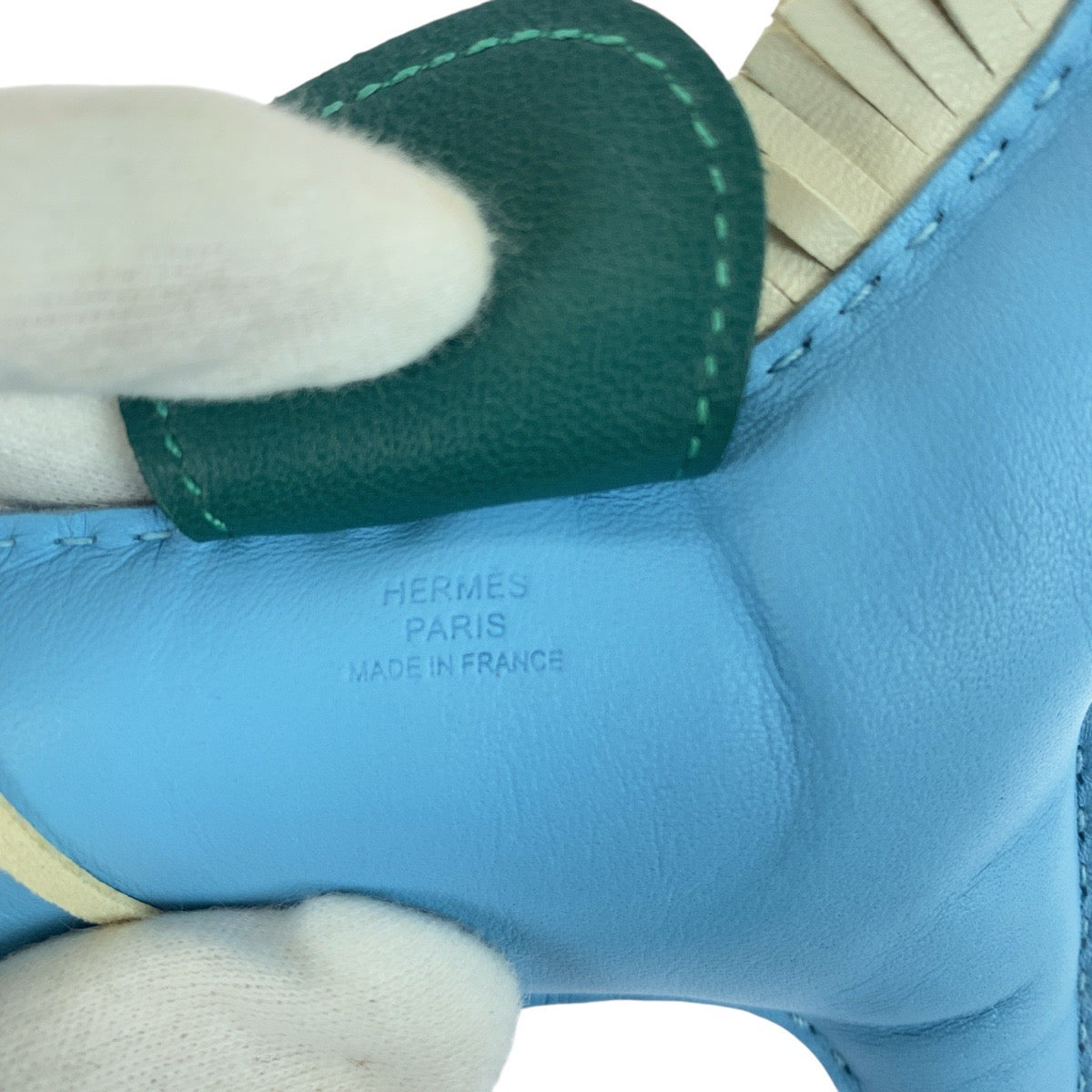 21383
HERMES エルメス ロデオ ペガサス GM ライトブルー グリーン ホワイト アニョーミロ / スイフト キーホルダー バッグチャーム レディース A60