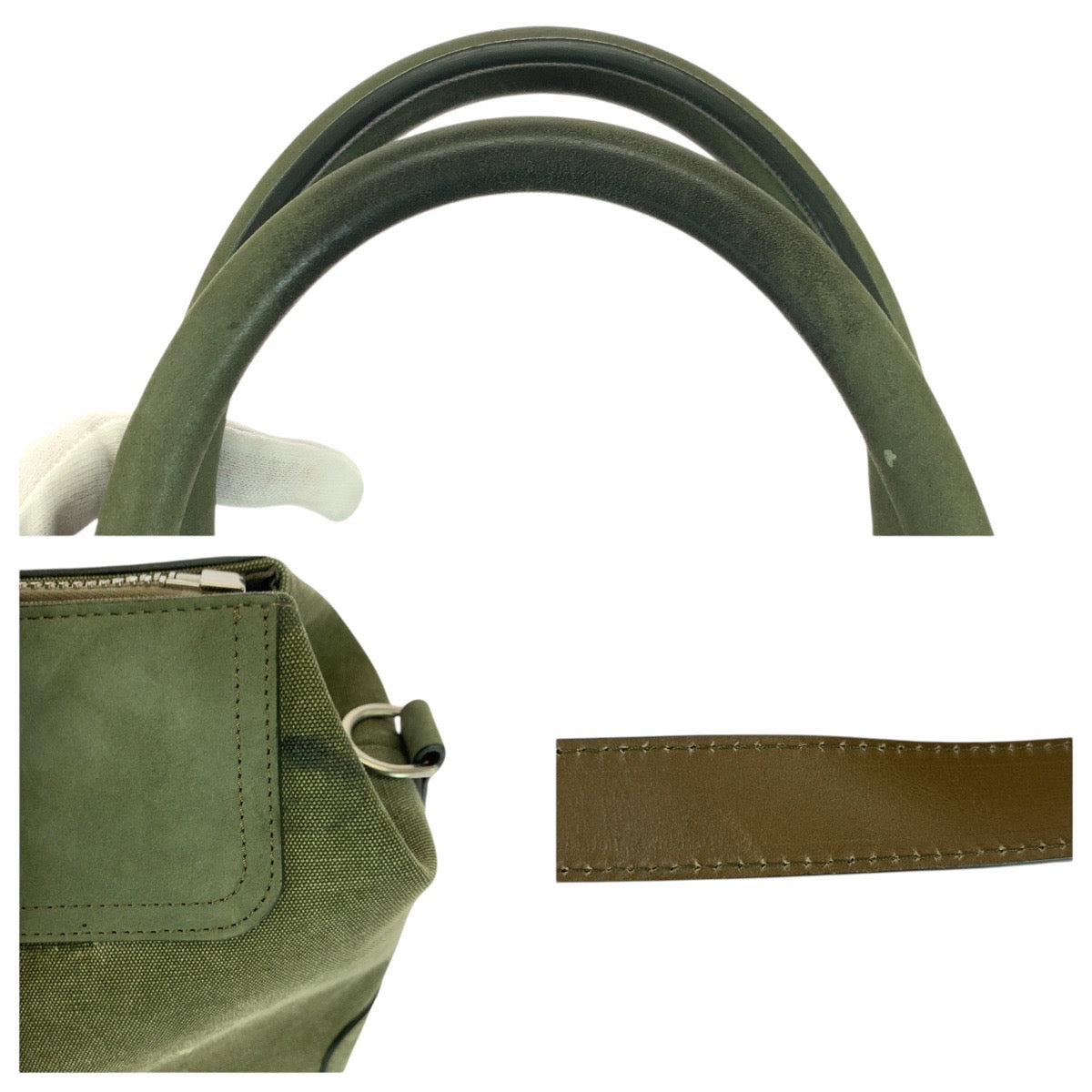 21384
READY MADE レディメイド GYM BAG READYMADEロゴ グリーン シルバー金具 キャンバス / レザー ボストンバッグ トートバッグ ショルダーバッグ レディース ABP20