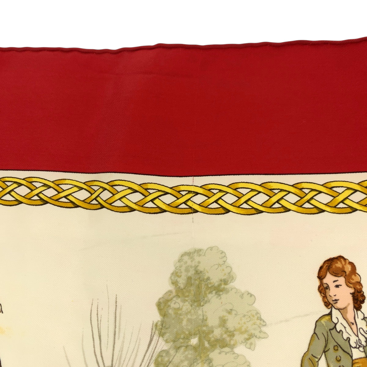 21387
HERMES エルメス カレ90 LES ROBES 馬の毛色 男女兼用 レッド マルチカラー シルク 大判スカーフ レディース AB19