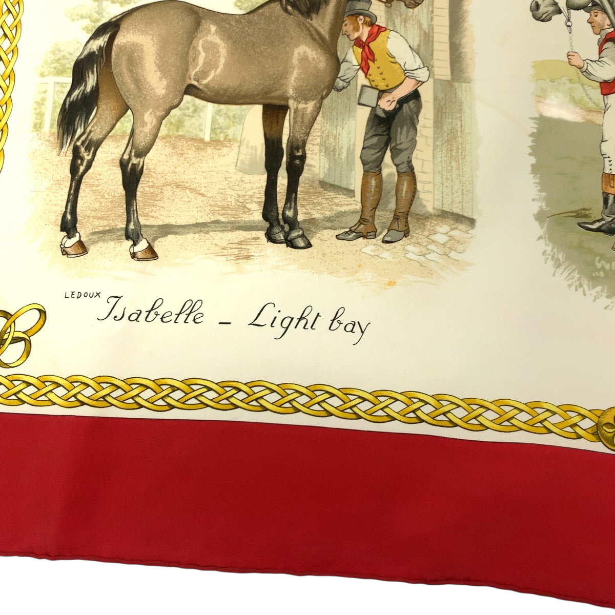 21387
HERMES エルメス カレ90 LES ROBES 馬の毛色 男女兼用 レッド マルチカラー シルク 大判スカーフ レディース AB19