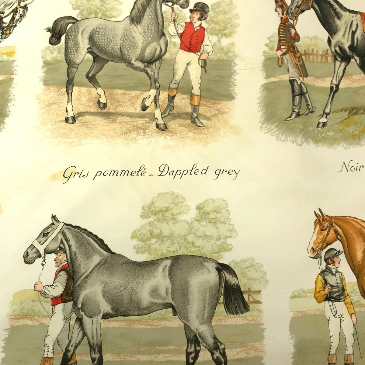 21387
HERMES エルメス カレ90 LES ROBES 馬の毛色 男女兼用 レッド マルチカラー シルク 大判スカーフ レディース AB19