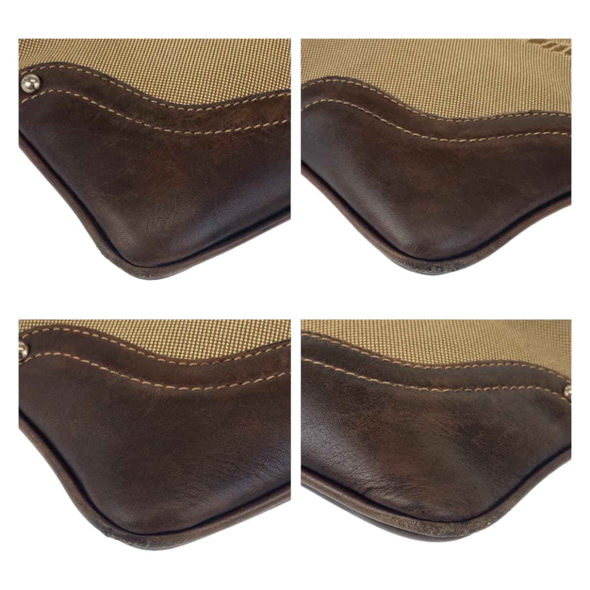 21389
PRADA プラダ ロゴジャガード ベージュ ブラウン シルバー金具 キャンバス ショルダーバッグ メッセンジャーバッグ レディース ABP40