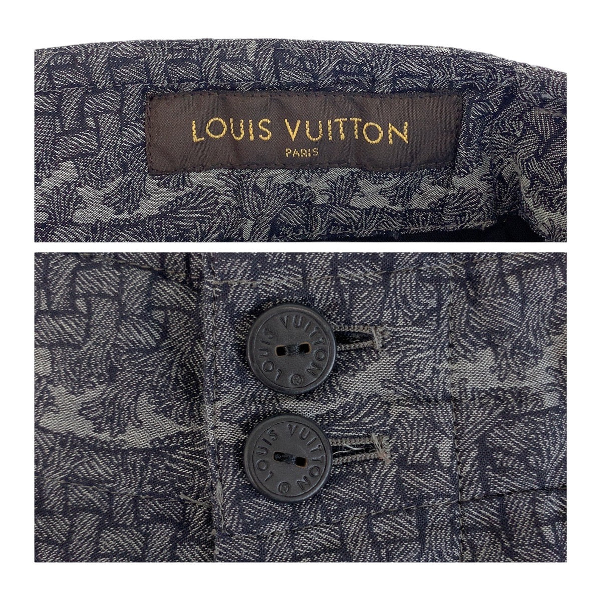 21390
LOUIS VUITTON ルイヴィトン クリストファー ネメス ブラック グレー コットン CA36929 ショートパンツ ハーフパンツ メンズ A32