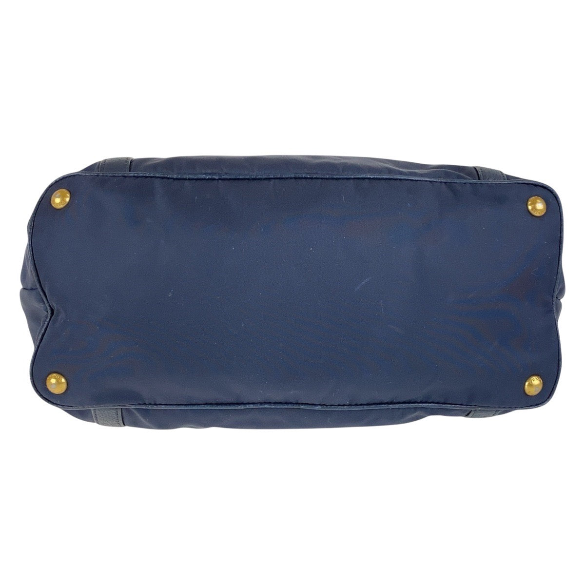 21405
PRADA プラダ ネイビー ゴールド金具 ナイロン / レザー ショルダーバッグ ハンドバッグ レディース AB39