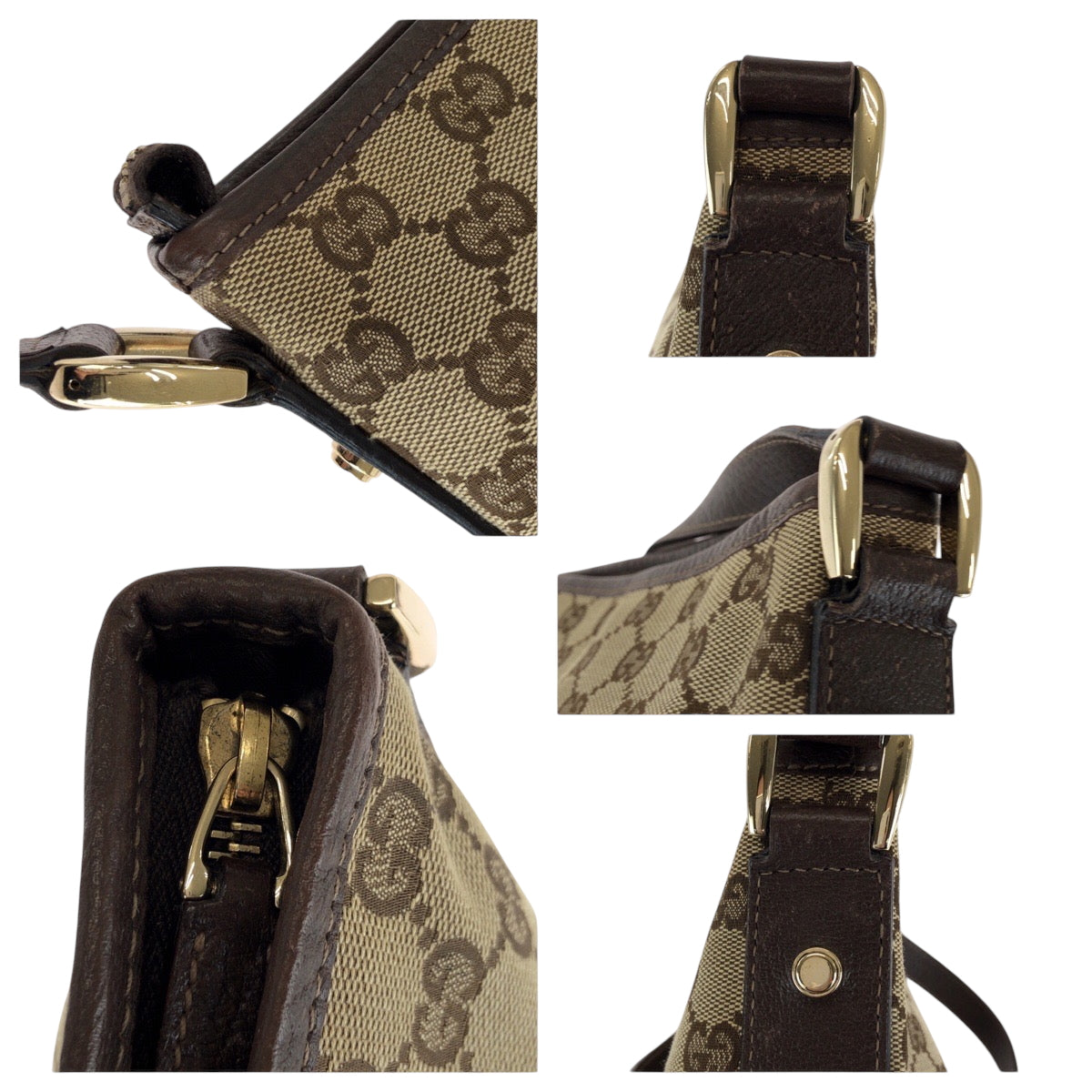21406
GUCCI グッチ アビー ブラウン ゴールド金具 GGキャンバス 131326 ショルダーバッグ ポシェット レディース ABP39