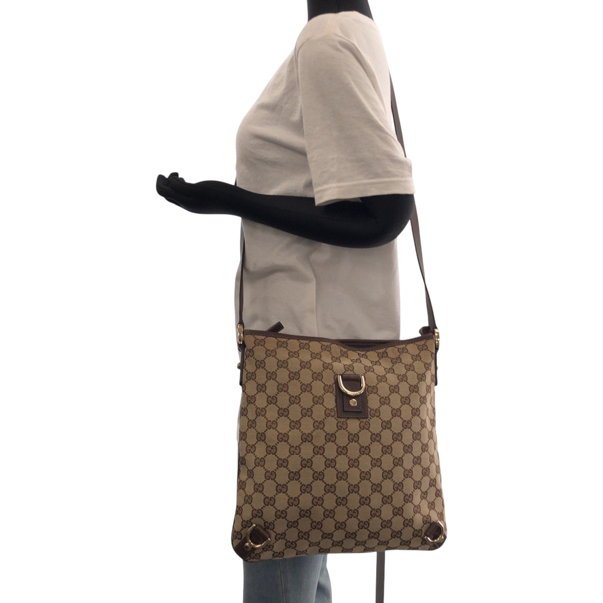 21406
GUCCI グッチ アビー ブラウン ゴールド金具 GGキャンバス 131326 ショルダーバッグ ポシェット レディース ABP39