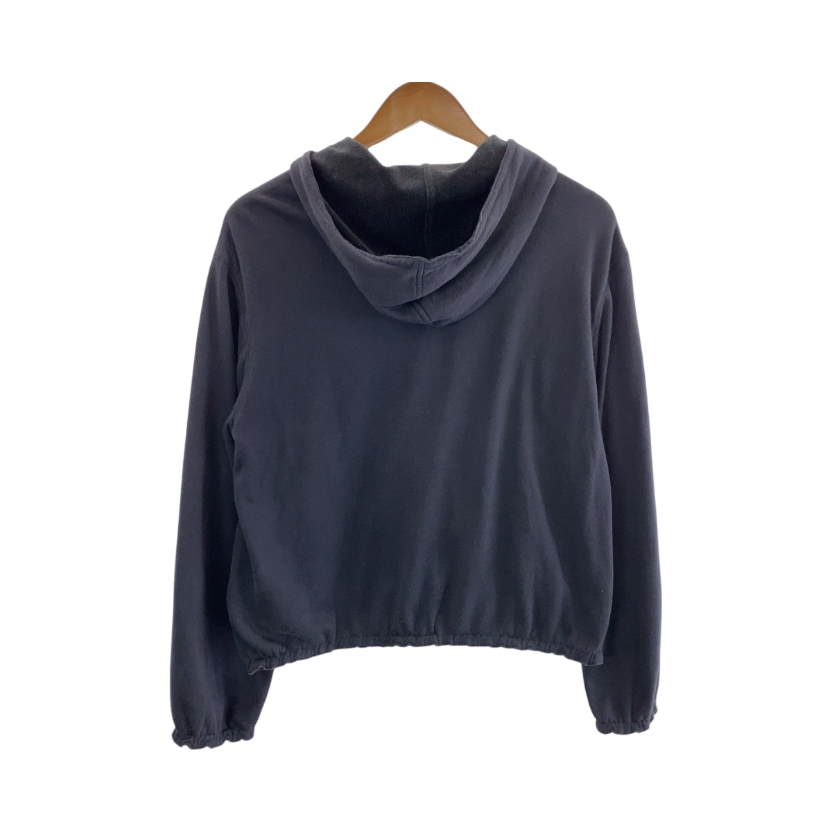 21420
HERMES エルメス サイズ38 ネイビー シルバー金具 コットン / シルク ジップアップ パーカー 男女兼用 レディース AB38