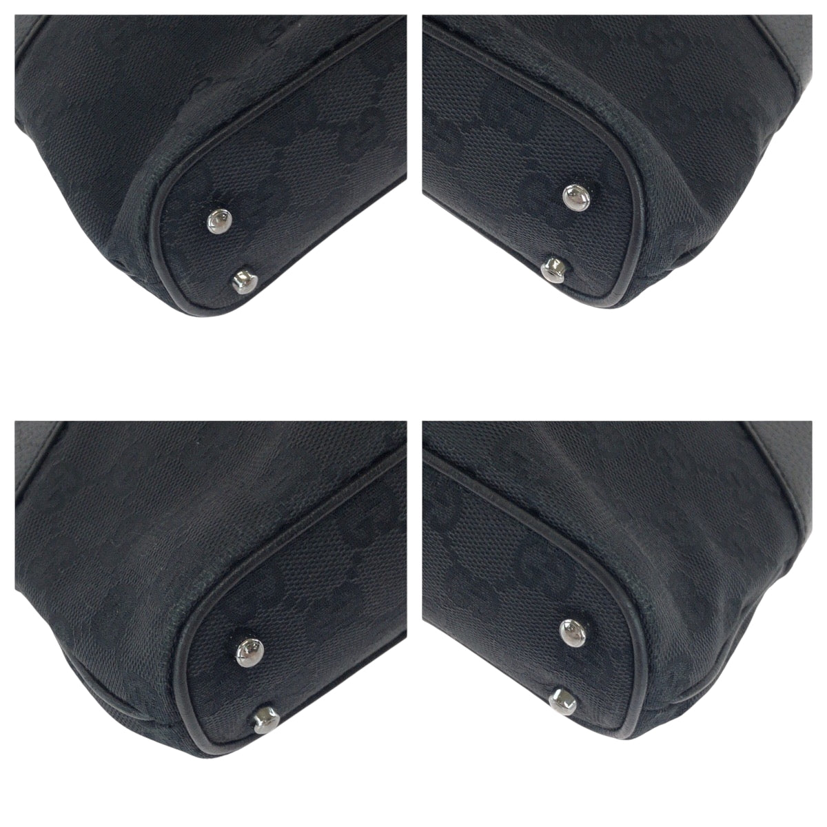 21421
GUCCI グッチ ブラック 黒 シルバー金具 GGキャンバス 113015 トートバッグ ハンドバッグ レディース AB39