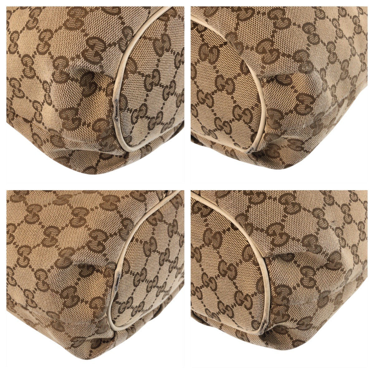 21425
GUCCI グッチ ベージュ アイボリー ゴールド金具 GGキャンバス / レザー 388930 ショルダーバッグ メッセンジャーバッグ レディース AB35