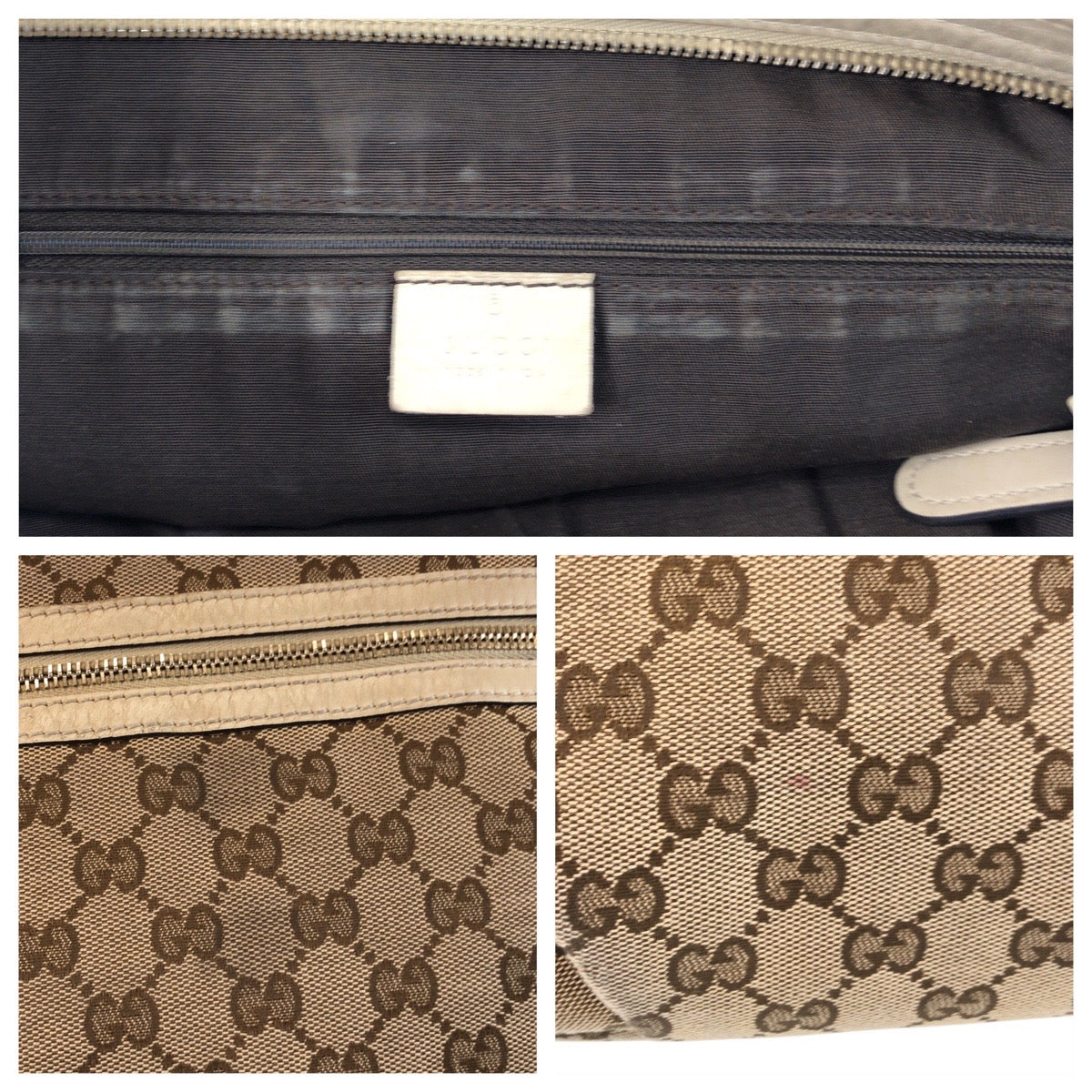 21425
GUCCI グッチ ベージュ アイボリー ゴールド金具 GGキャンバス / レザー 388930 ショルダーバッグ メッセンジャーバッグ レディース AB35