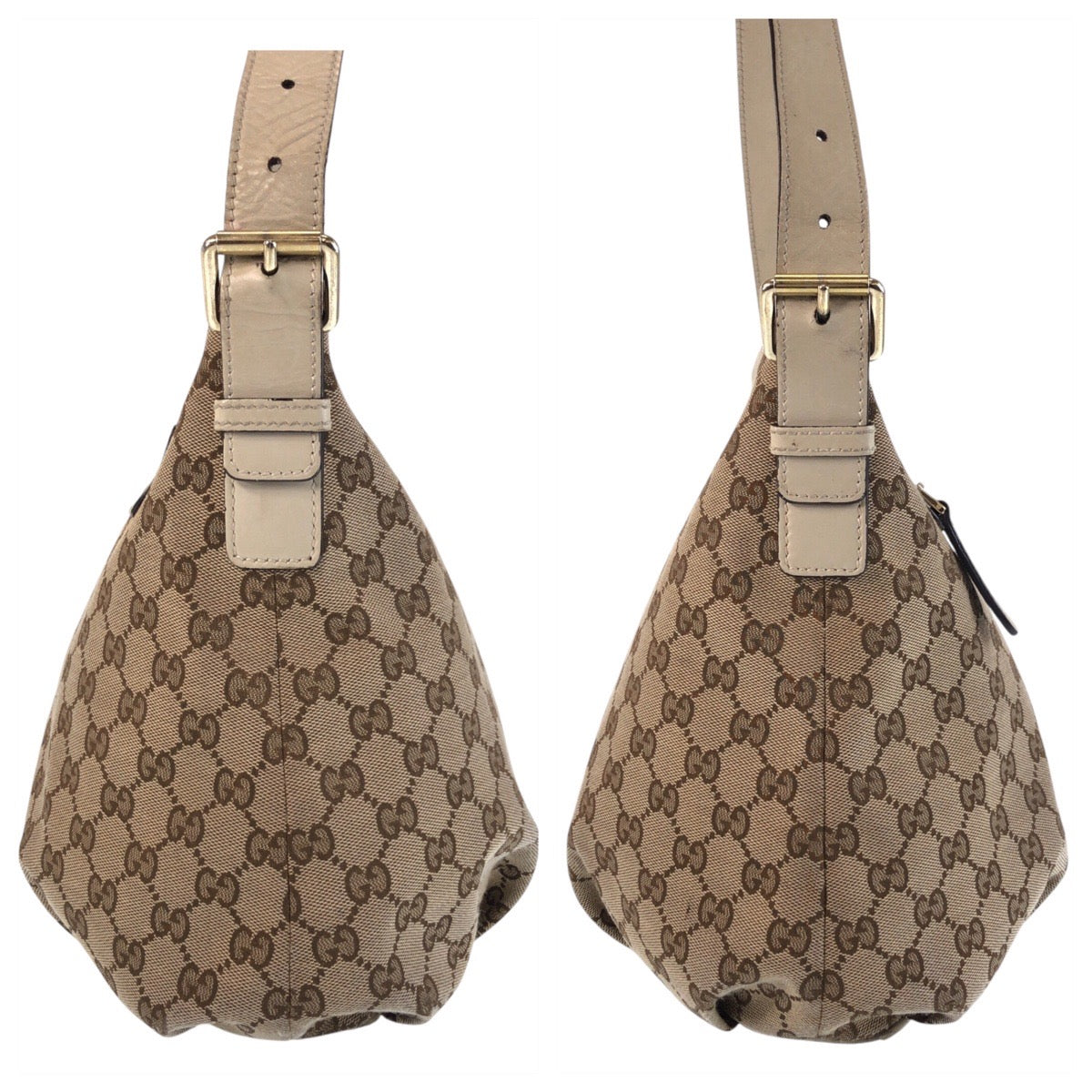 21425
GUCCI グッチ ベージュ アイボリー ゴールド金具 GGキャンバス / レザー 388930 ショルダーバッグ メッセンジャーバッグ レディース AB35