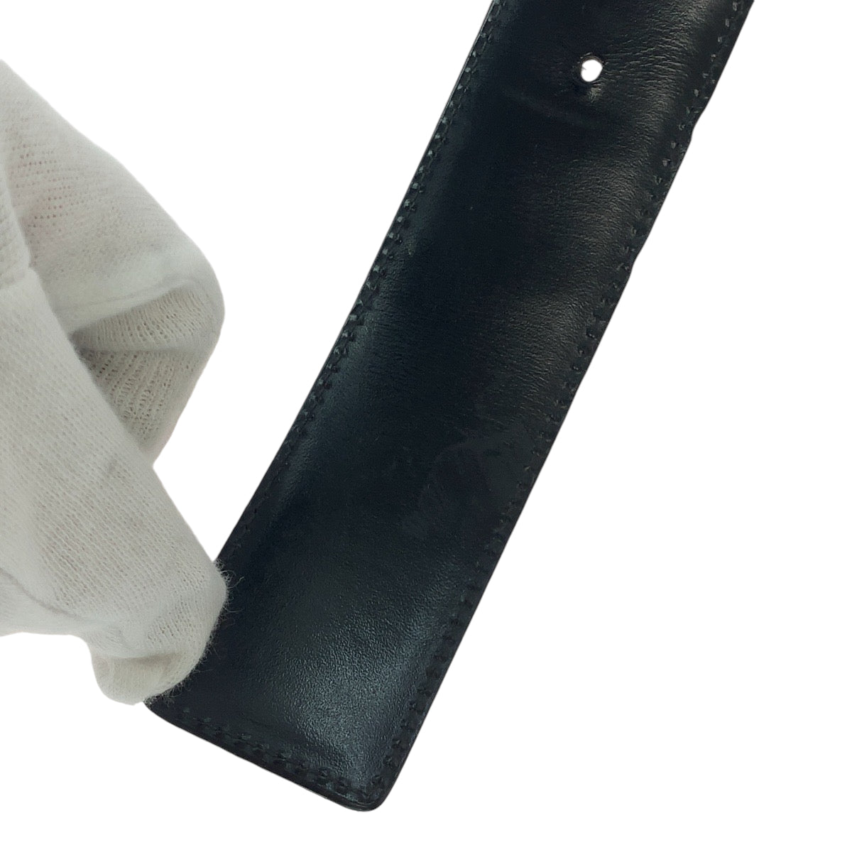 21426
GUCCI グッチ グッチシマ インターロッキング 85cm/34inc ブラック 黒 シルバー金具 レザー 114984 ベルト バックル メンズ AB34