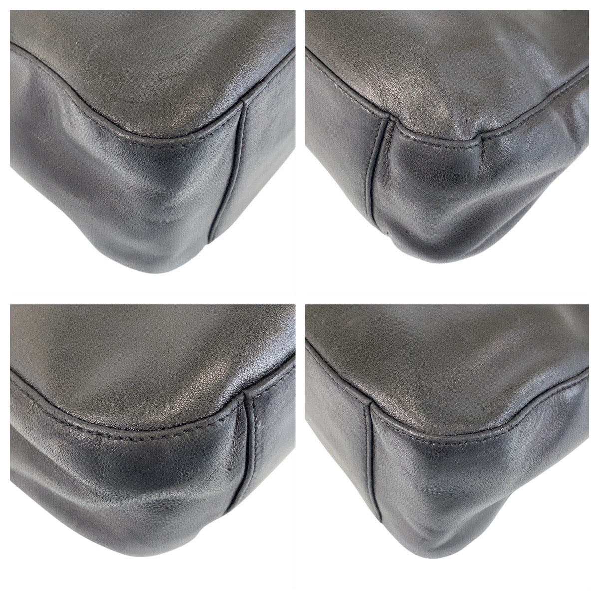 21427
PRADA プラダ ブラック 黒 レザー / プラスチック ショルダーバッグ レディース ABP35