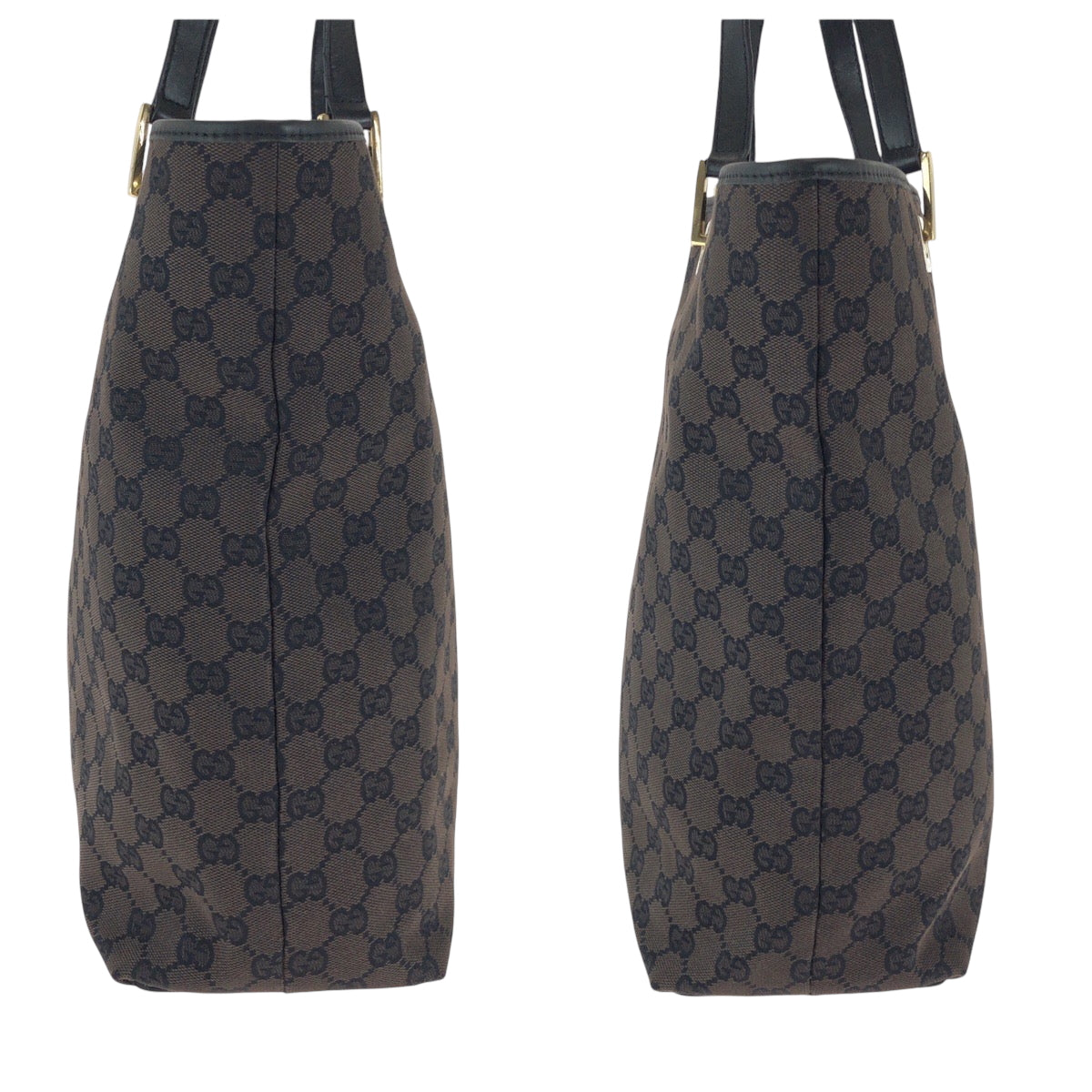 21429
GUCCI グッチ ブラウン ブラック 黒 ゴールド金具 GGキャンバス 002 1098 トートバッグ ショルダーバッグ レディース ABP35