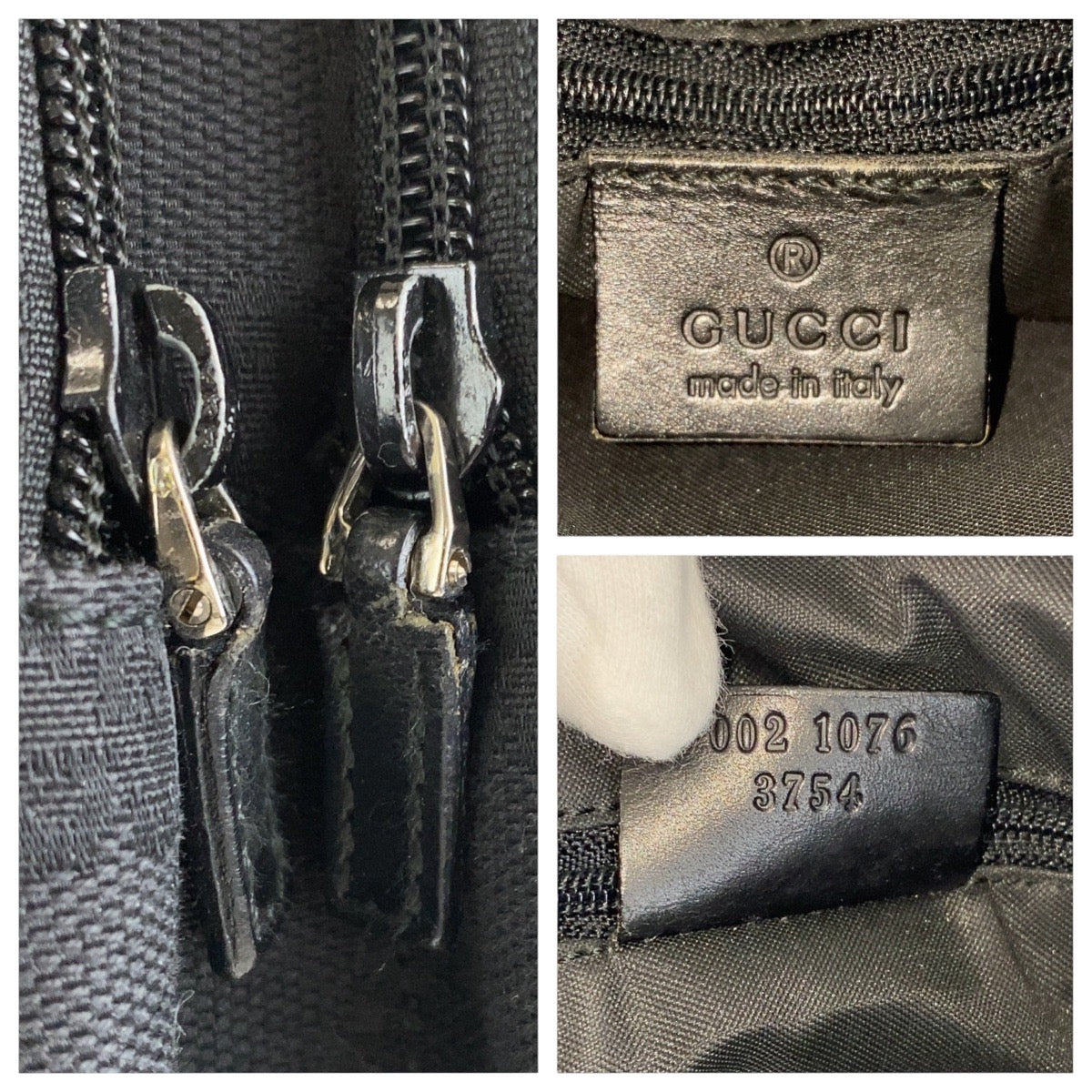 21433
GUCCI グッチ ブラック 黒 GGキャンバス 002 1076 ショルダーバッグ レディース AB38