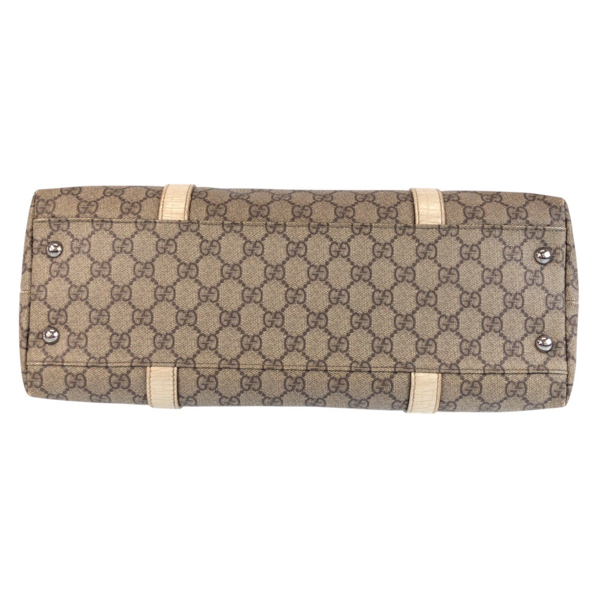 21434
GUCCI グッチ ベージュ ホワイト白 GGキャンバス / レザー 114595 トートバッグ ショルダーバッグ レディース AB38