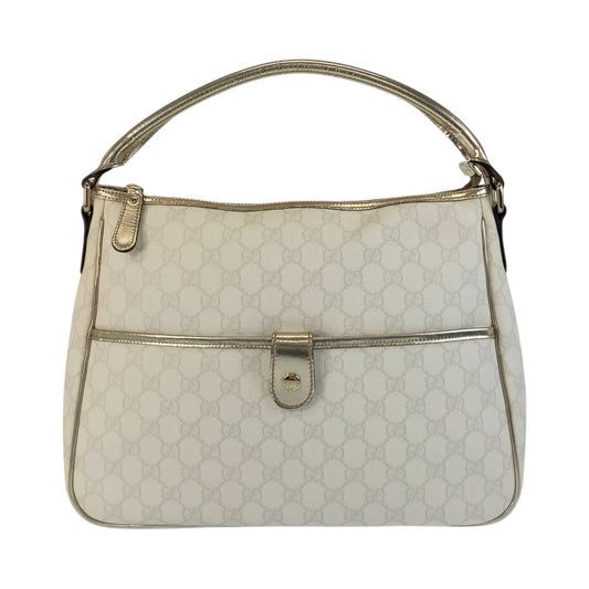 21445
GUCCI グッチ ホワイト ゴールド GGスプリームキャンバス 189898 ハンドバッグ レディース ABP32