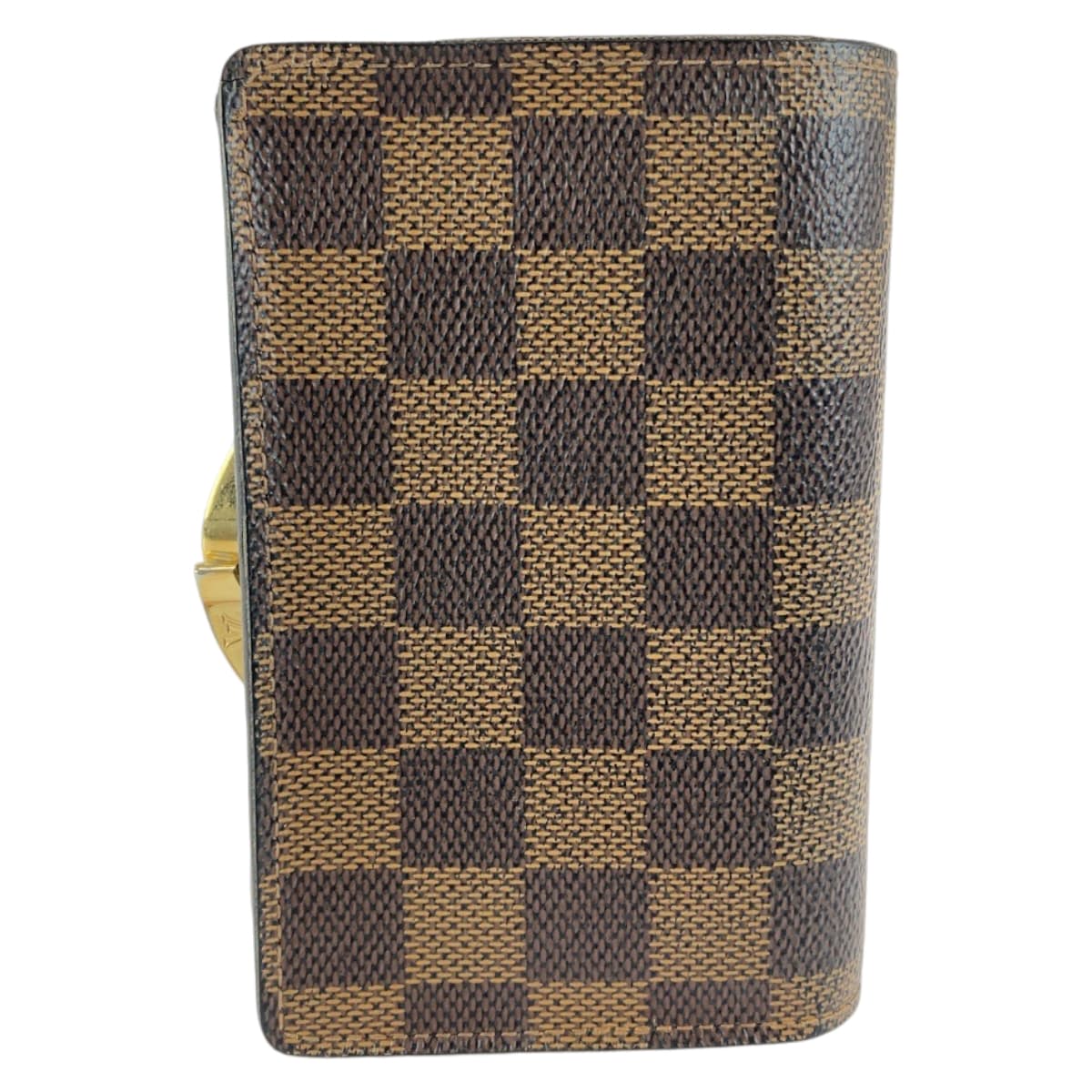 21479
LOUIS VUITTON ルイヴィトン ダミエ エベヌ ポルトフォイユ ヴィエノワ ブラウン ゴールド金具 PVC N61674 がま口 折財布 コンパクトウォレット レディース AB28