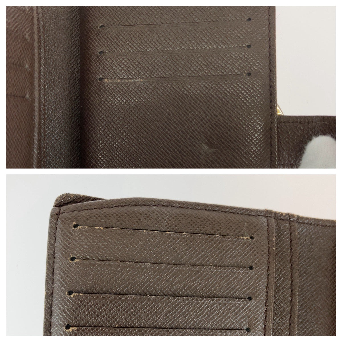 21479
LOUIS VUITTON ルイヴィトン ダミエ エベヌ ポルトフォイユ ヴィエノワ ブラウン ゴールド金具 PVC N61674 がま口 折財布 コンパクトウォレット レディース AB28