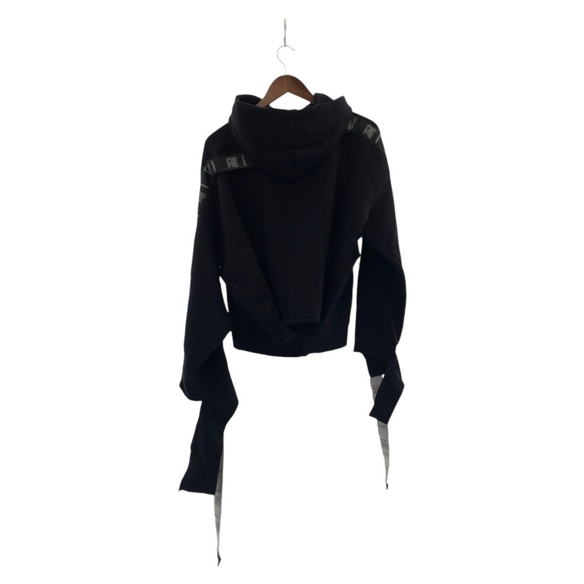 21485
VETEMENTS Taping Hoodie Asymmetrical Size XS Black Cotton / Polyester Hoodie Women's A32