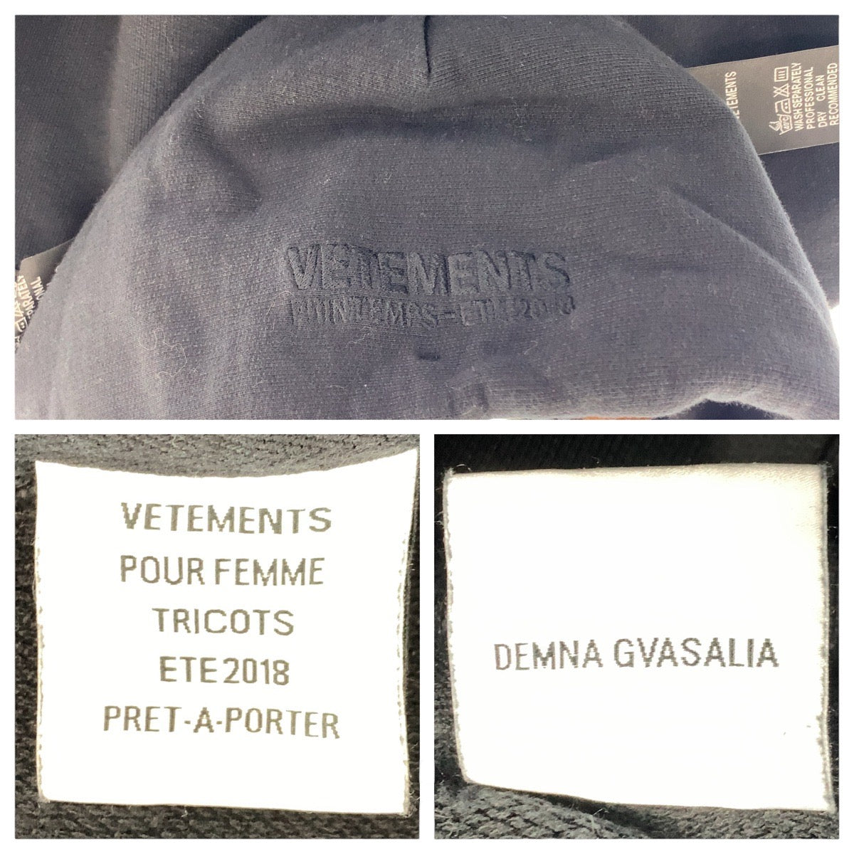 21485
VETEMENTS Taping Hoodie Asymmetrical Size XS Black Cotton / Polyester Hoodie Women's A32