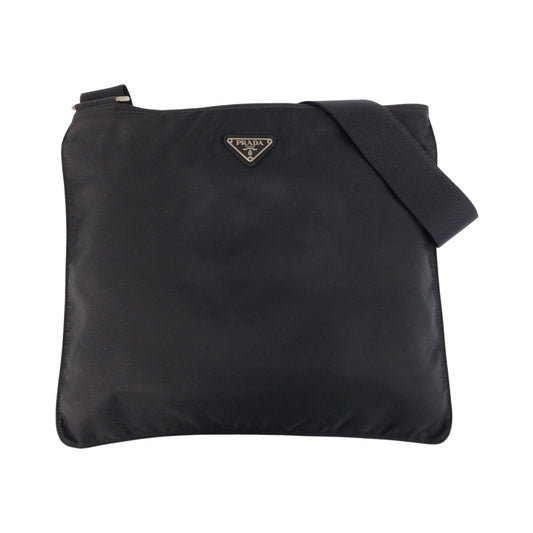 21486
PRADA プラダ テスート 三角ロゴプレート ブラック 黒 シルバー金具 ナイロン ショルダーバッグ メッセンジャーバッグ レディース ABP32