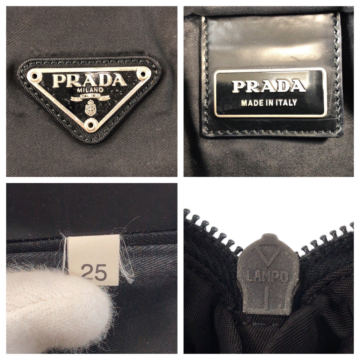 21486
PRADA プラダ テスート 三角ロゴプレート ブラック 黒 シルバー金具 ナイロン ショルダーバッグ メッセンジャーバッグ レディース ABP32