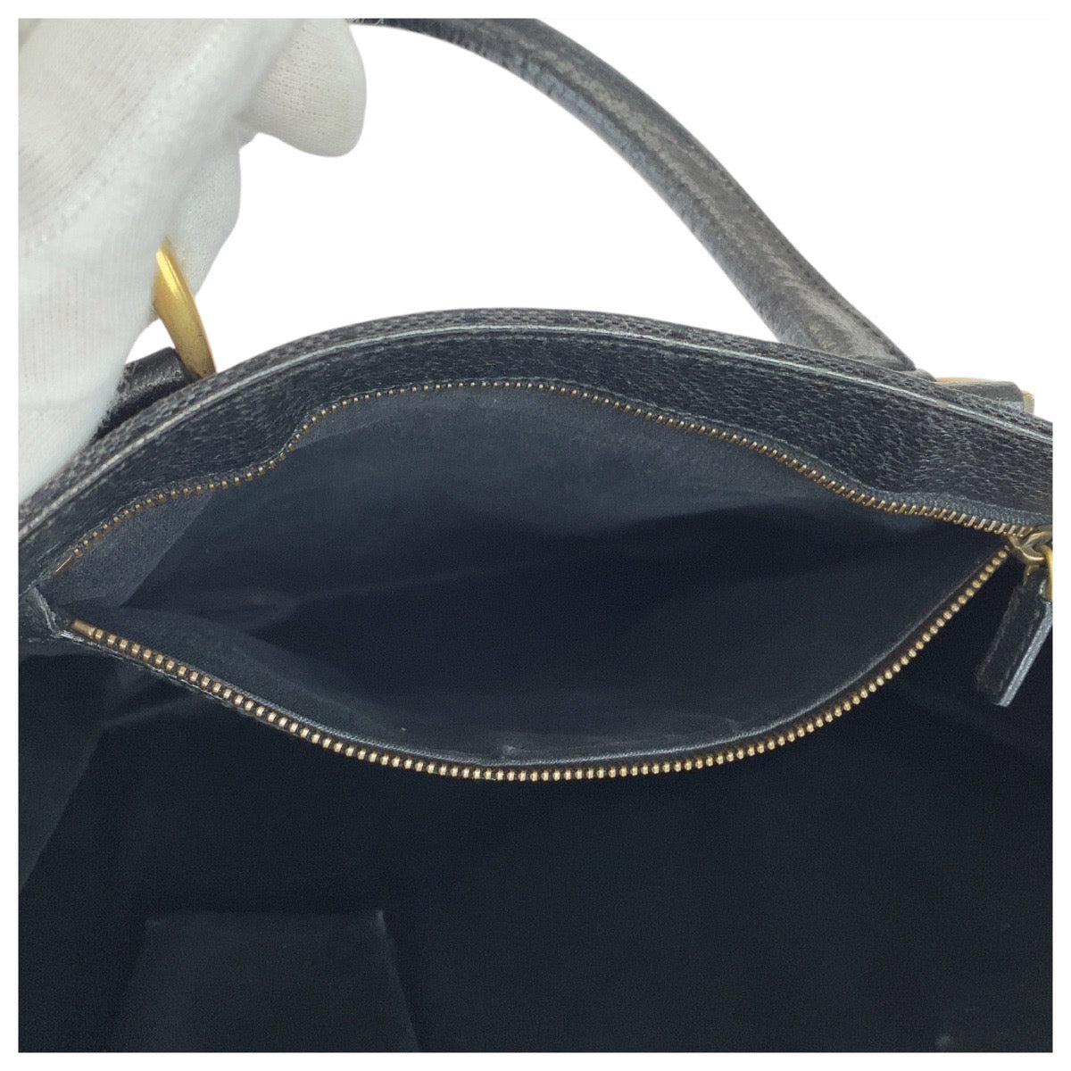 21489
GUCCI Studded Black Gold Hardware GG Canvas / Leather 120898 Tote Bag Shoulder Bag Ladies AB29