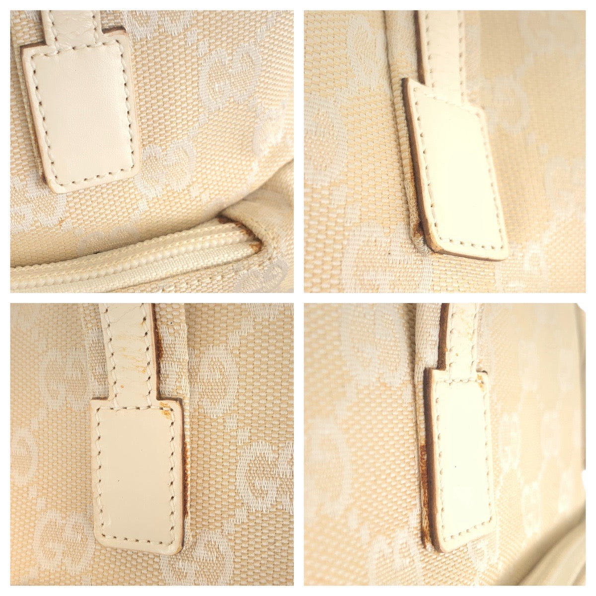 21491
GUCCI グッチ ベージュ アイボリー GGキャンバス 002.1079 トートバッグ ハンドバッグ レディース AB33