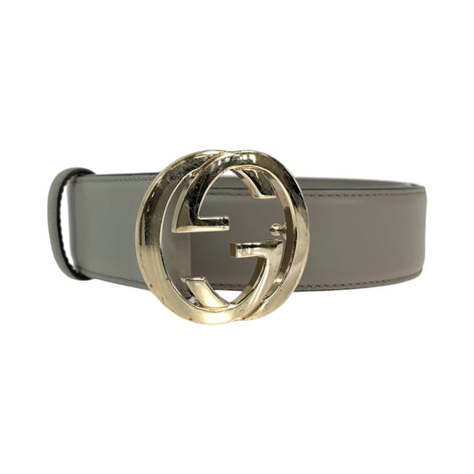 21497
GUCCI グッチ インターロッキング 80cm/32inc グレージュ ゴールド金具 レザー 546386 ベルト メンズ ABP33