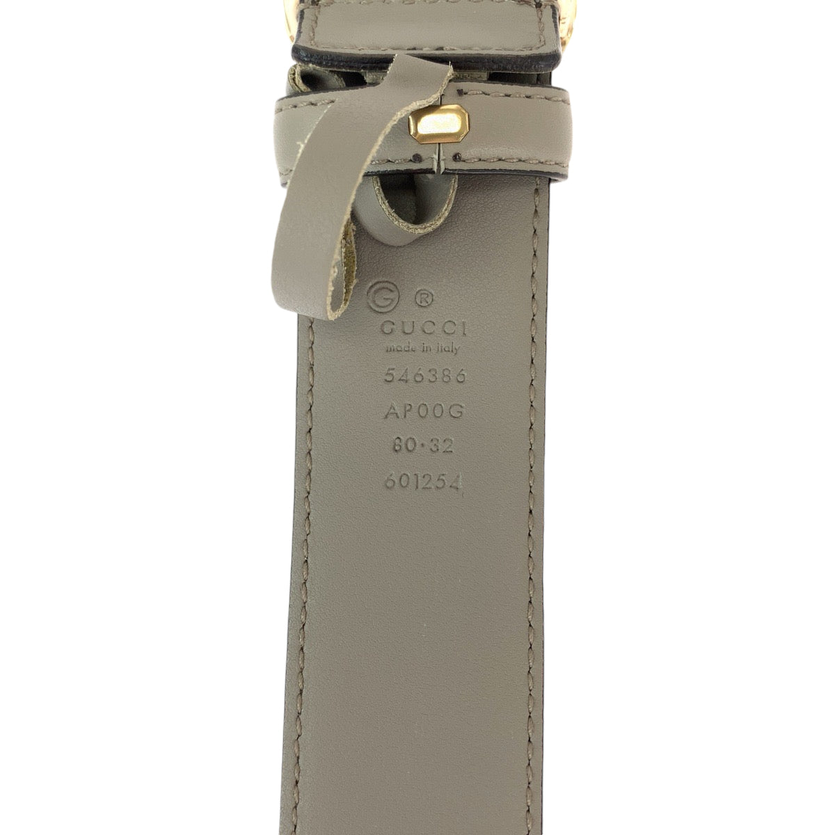21497
GUCCI グッチ インターロッキング 80cm/32inc グレージュ ゴールド金具 レザー 546386 ベルト メンズ ABP33