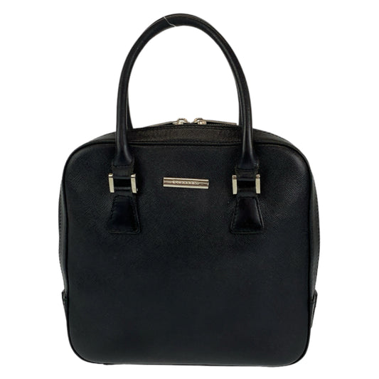 21499
BURBERRY バーバリー 中チェック柄 ブラック 黒 シルバー金具 レザー ハンドバッグ トートバッグ レディース ABP26