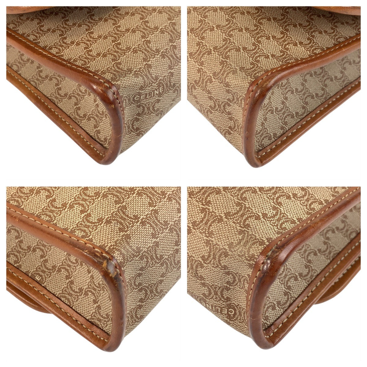 21505
CELINE セリーヌ マカダム ブラウン ゴールド金具 PVC / レザー M08 クラッチバッグ セカンドバッグ レディース AB