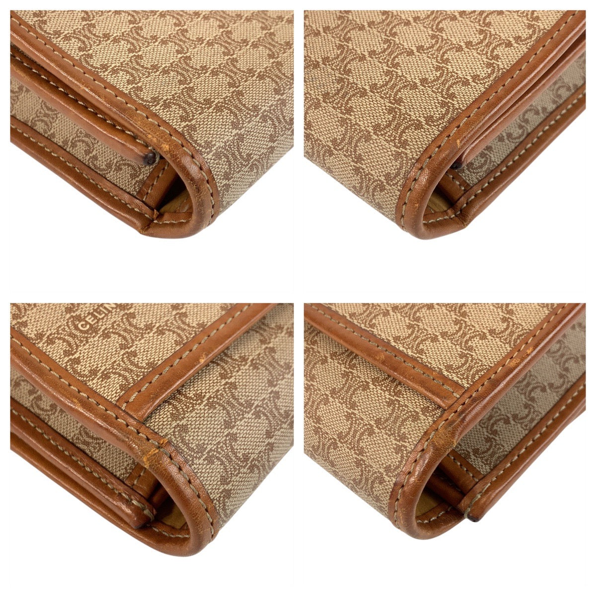 21505
CELINE セリーヌ マカダム ブラウン ゴールド金具 PVC / レザー M08 クラッチバッグ セカンドバッグ レディース AB