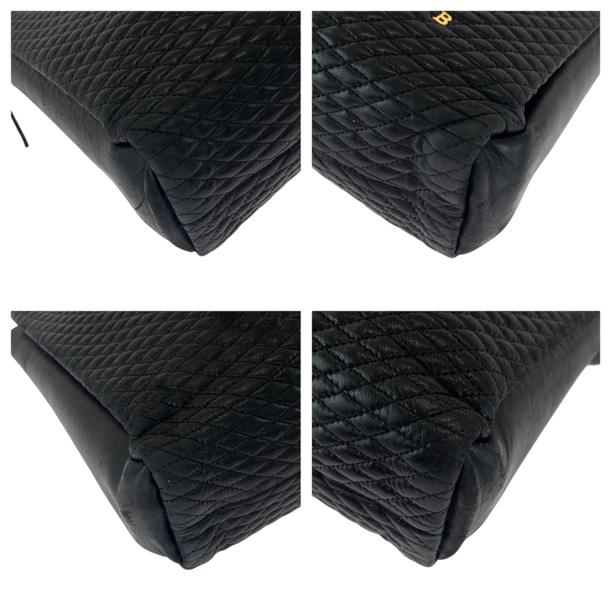 21506
BALLY バリー ヴィンテージ キルティング フリンジ ブラック 黒 ゴールド金具 レザー チェーントートバッグ ショルダーバッグ レディース AB