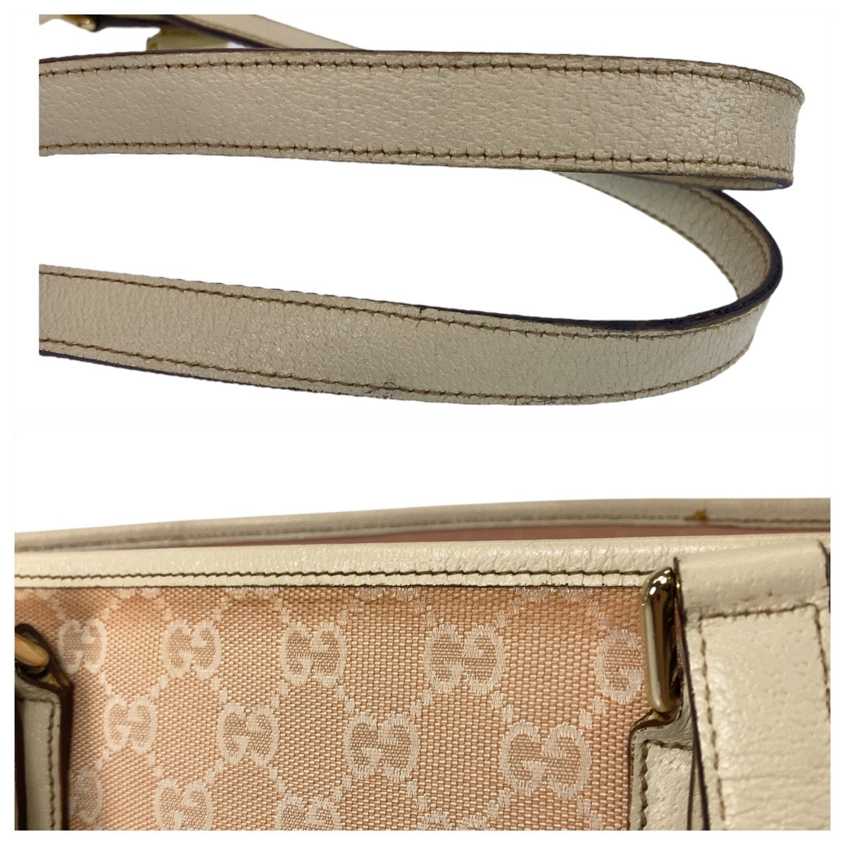 21508
GUCCI グッチ シェリーライン ピンク アイボリー ゴールド金具 GGキャンバス / レザー 137396 トートバッグ ショルダーバッグ レディース AB28