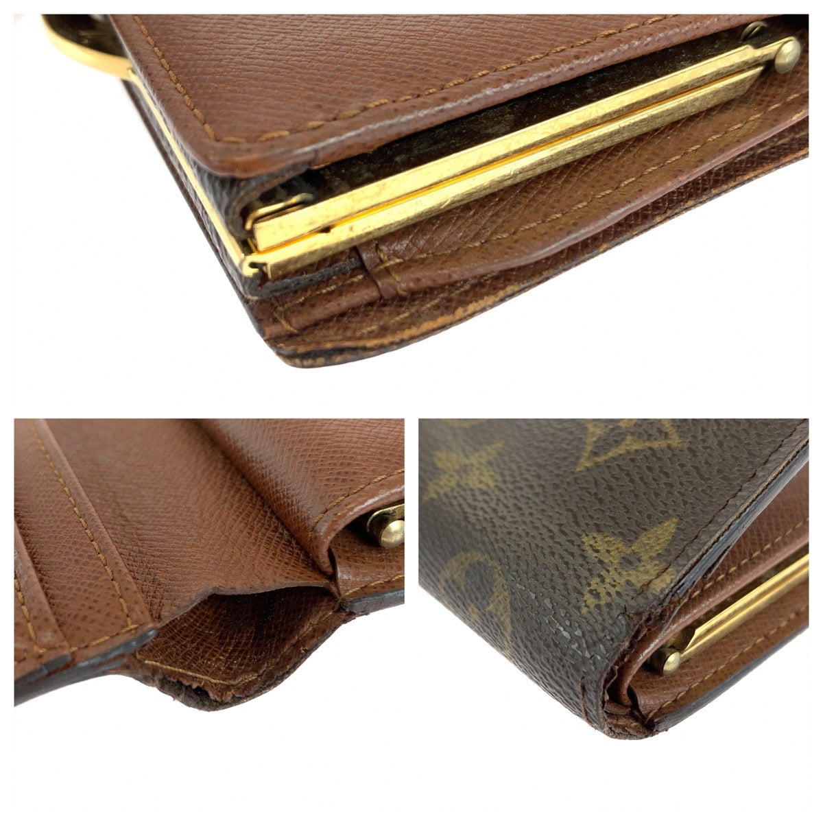 21510
LOUIS VUITTON ルイヴィトン モノグラム ポルトフォイユ ヴィエノワ ブラウン ゴールド金具 PVC M61674 折財布 コンパクトウォレット レディース AB16