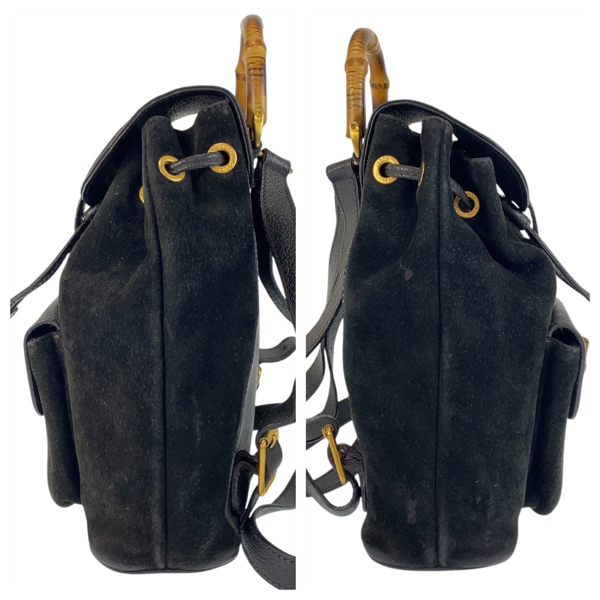 21512
GUCCI グッチ バンブー ブラック 黒 ゴールド金具 スウェード 003 1705 0030 リュック バックパック レディース ABP29