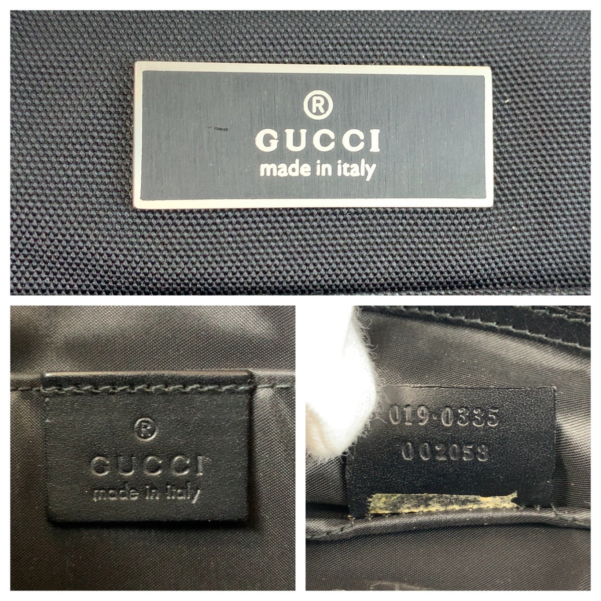21513
GUCCI グッチ ブラック 黒 シルバー金具 ナイロン / レザー 019 0335 ショルダーバッグ メッセンジャーバッグ メンズ AB20
