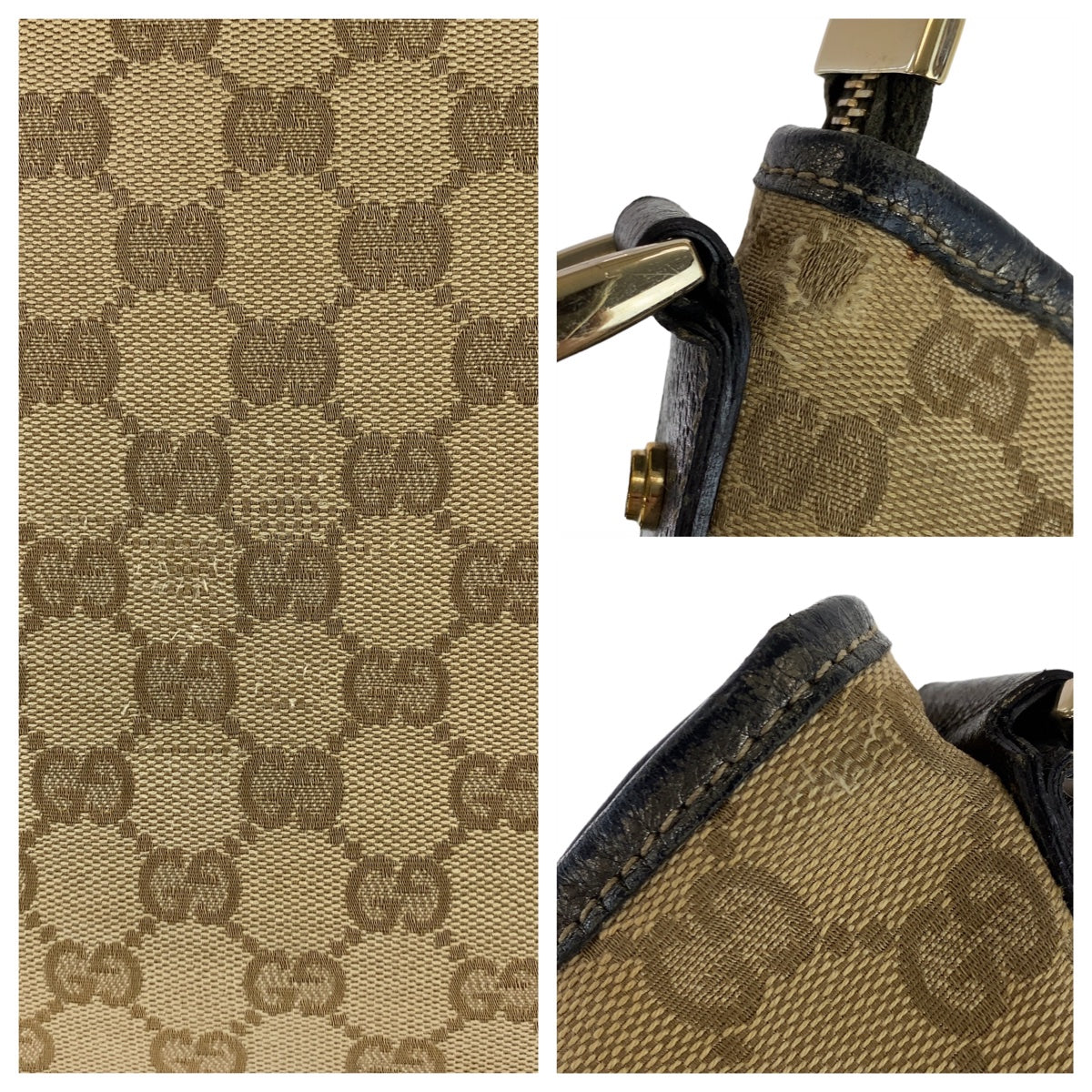 21516
GUCCI グッチ アビー GG柄 ベージュ ブラウン ゴールド金具 GGキャンバス / レザー 131326 斜め掛け ショルダーバック ポシェット レディース AB24
