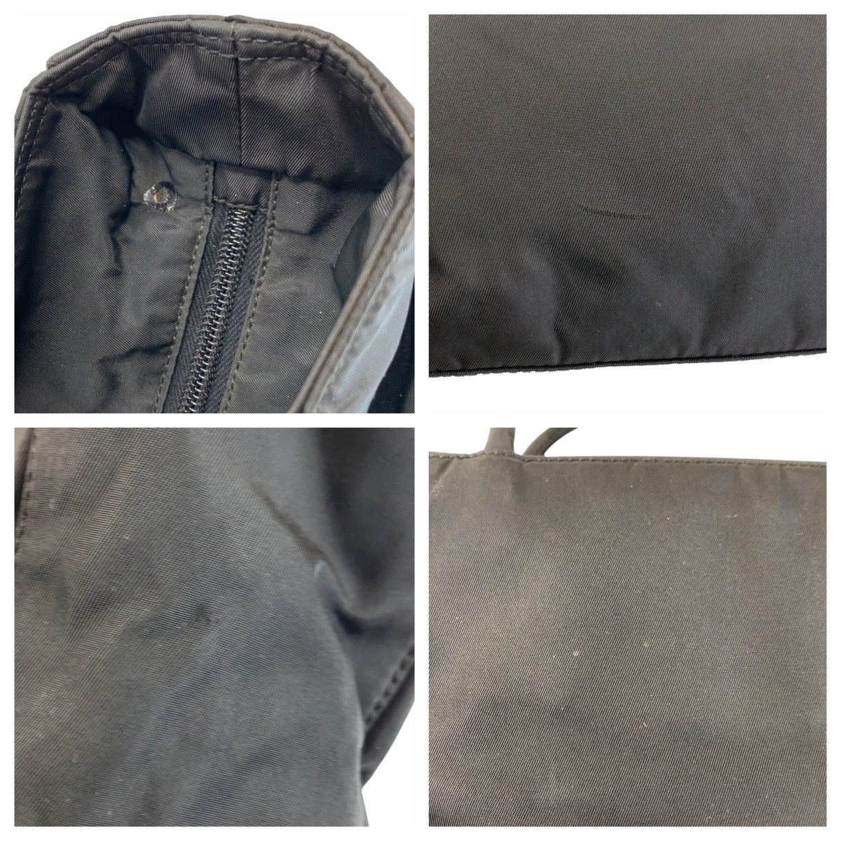 21517
PRADA プラダ テスート 三角ロゴプレート ブラック 黒 シルバー金具 ナイロン トートバッグ ショルダーバッグ レディース AB27