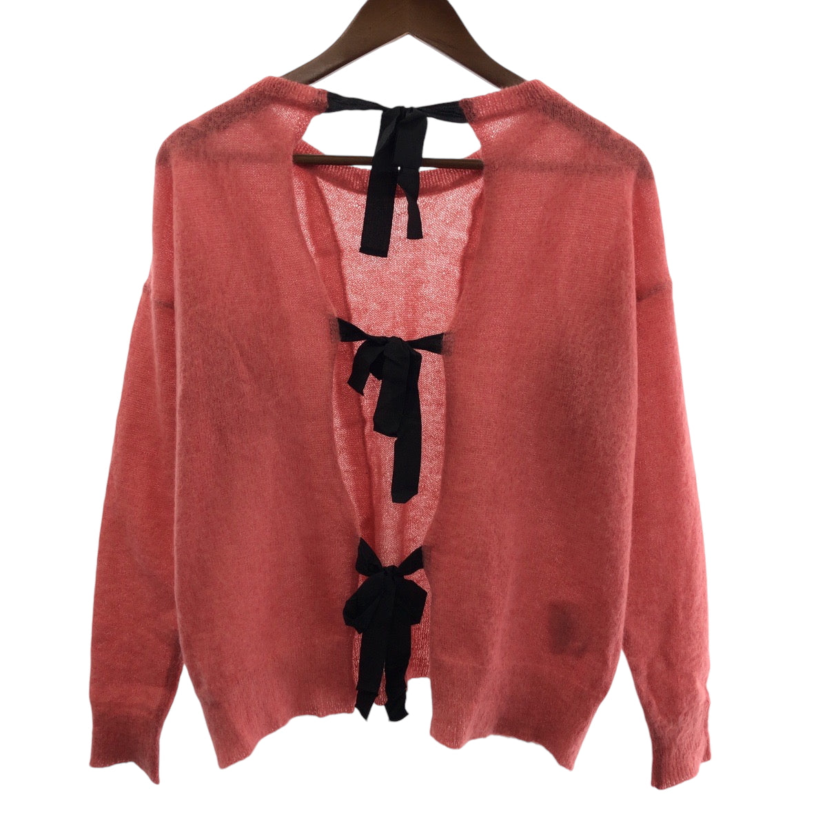 21521
MIUMIU ミュウミュウ リボン サイズ36 ピンク ブラック ウール セーター ニット レディース A21