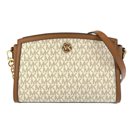 21527
Michael Kors マイケルコース MKシグネチャー ホワイト ブラウン ゴールド金具 PVC / レザー 00278 ショルダーバッグ ポシェット レディース A20