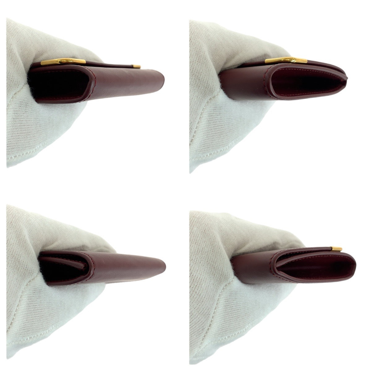 21529
CARTIER カルティエ マストライン ワインレッド ボルドー ゴールド金具 レザー コインケース 小銭入れ 男女兼用 レディース A16