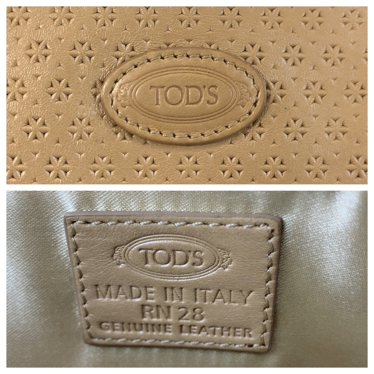 21530
TOD’S トッズ ベージュ ゴールド金具 レザー ショルダーバッグ アクセサリーポーチ レディース ABP15