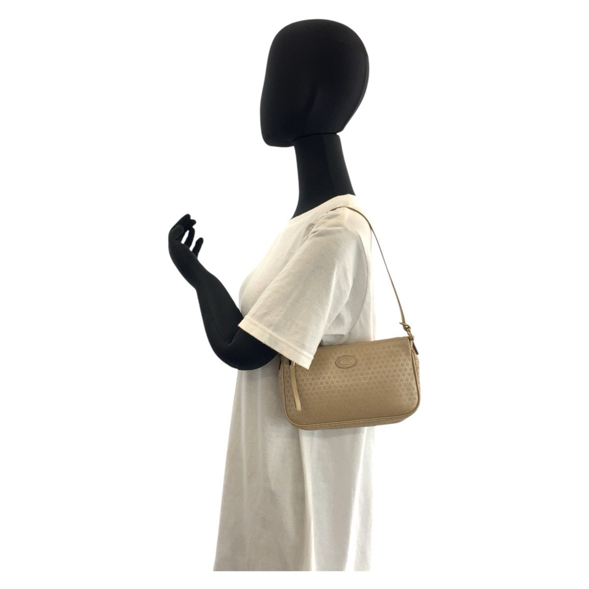 21530
TOD’S トッズ ベージュ ゴールド金具 レザー ショルダーバッグ アクセサリーポーチ レディース ABP15